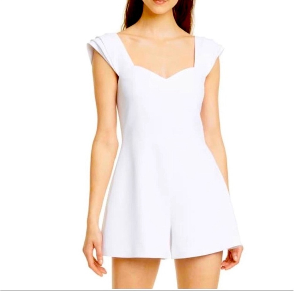 Alice and Olivia White Shorts Romper Size 2 NWT